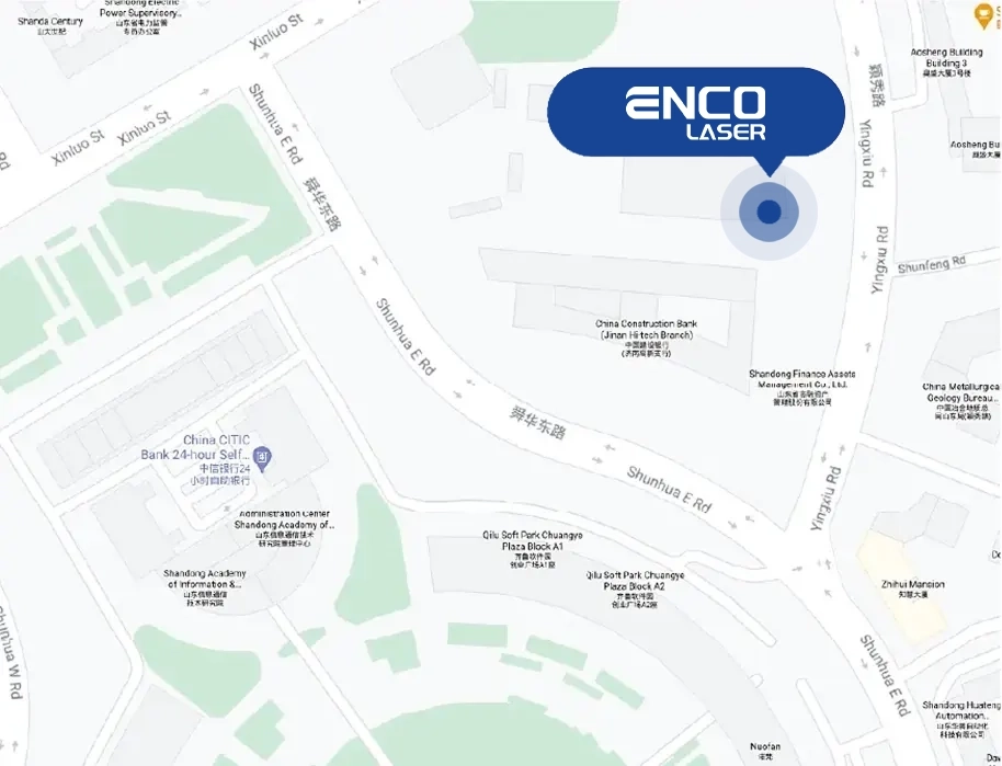 ENCO Laser 济南总部与泰安展厅位置示意